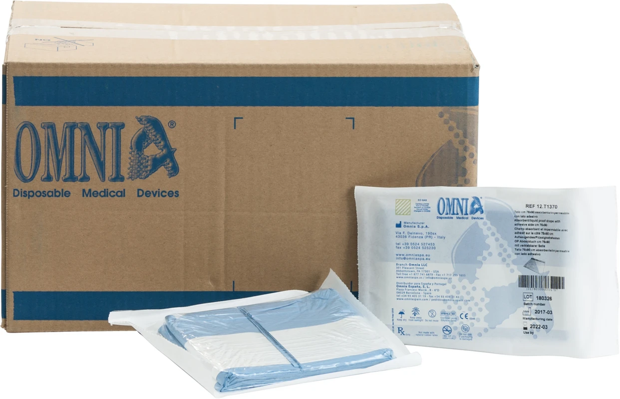 OP Abdecktuch mit verklebbarer Seite Packung 50 Stück 75 x 90 cm