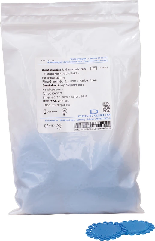 Dentalastics® Separatoren Packung 1.000 Stück blau Dentalastics® Dentaurum