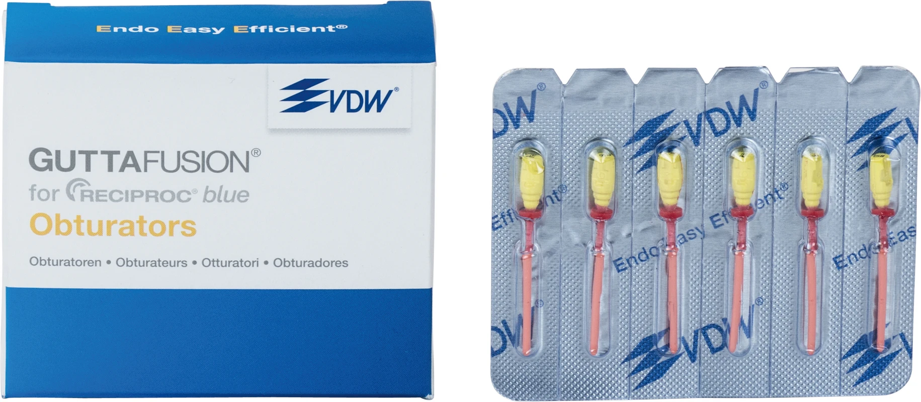 GUTTAFUSION® for RECIPROC® blue Obturatoren Packung 30 Stück ISO 050 GUTTAFUSION® for RECIPROC® blue Obturatoren VDW