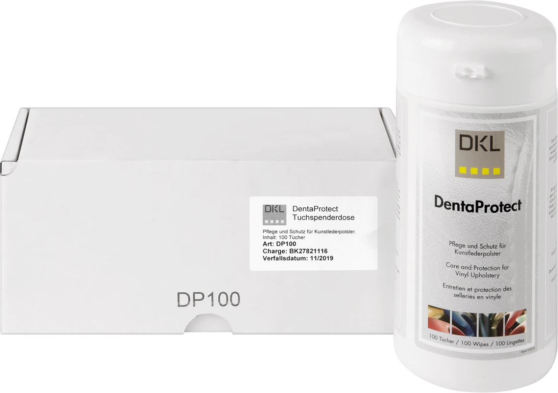 DentaProtect Packung 1 Tuchspenderdose, 100 Tücher