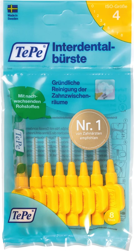 TePe® Interdentalbürsten Original Packung 8 Stück gelb, Ø 0,7 mm