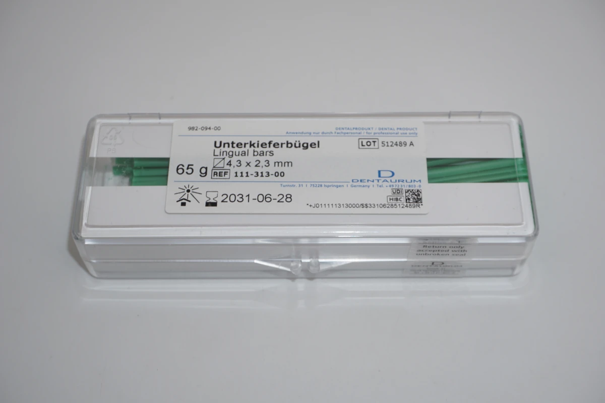 Wachsprofil Packung 65 g Stangen, Unterkieferbügel grün, 4,3 x 2,3 mm, Standard