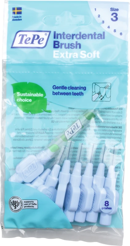 TePe® Interdentalbürsten Extra Soft Packung 8 Stück blau, Ø 0,6 mm