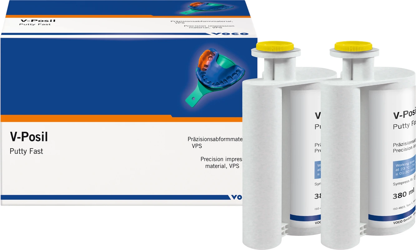 V-Posil Putty Fast Packung 2 x 380 ml Doppelkartusche, 2 Mischkanülen Typ 31