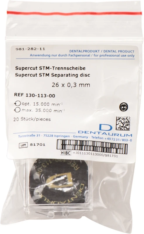 Supercut STM-Trennscheiben Packung 20 Stück STM, braun, Ø 26 mm x 0,30 mm