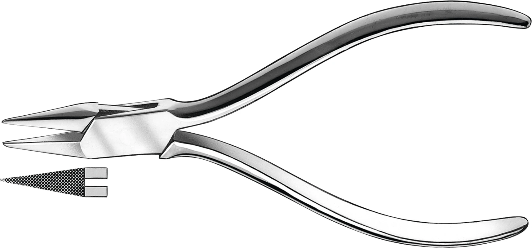 Flachzangen Stück Spitzzange 13 cm, gerieft