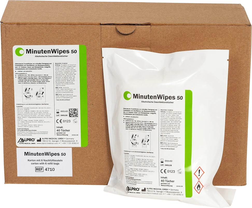 MinutenWipes 50 Packung 6 Nachfüllbeutel