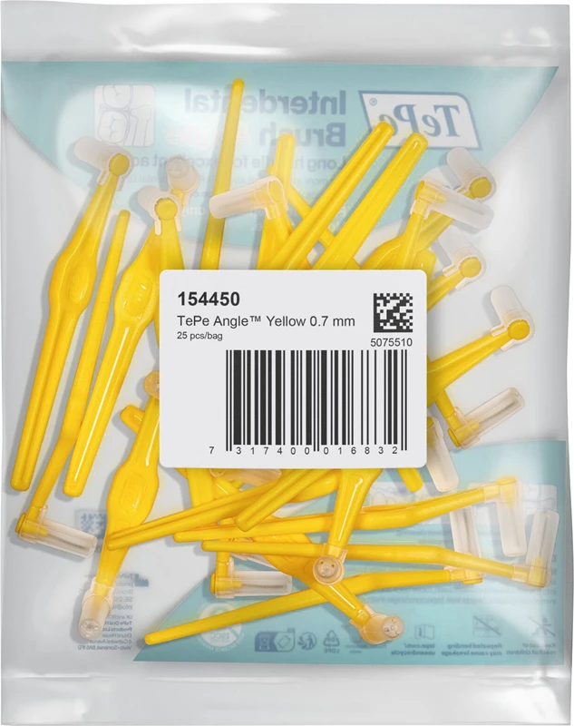 TePe® Interdentalbürsten Angle™ Packung 25 Stück gelb, Ø 0,7 mm