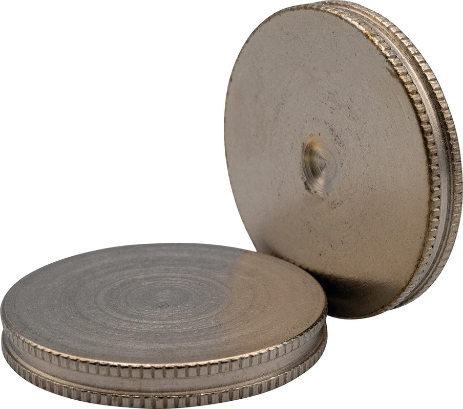 Magnet-System Packung 50 Haftscheiben gedreht, mit seitlicher Nut, vernickelt