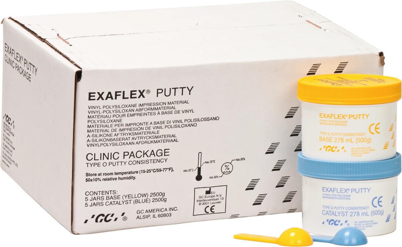 GC EXAFLEX® Großpackung 5 x 500 g Basispaste, 5 x 500 g Katalysator, Putty