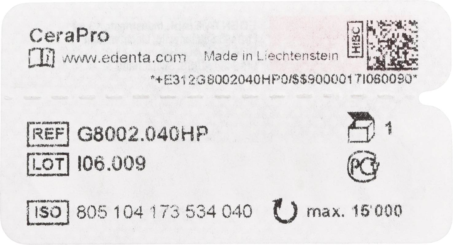 CeraPro Stück blau mittelgrob mit grünem Ring, HP, Figur 173, 11 mm, ISO 040