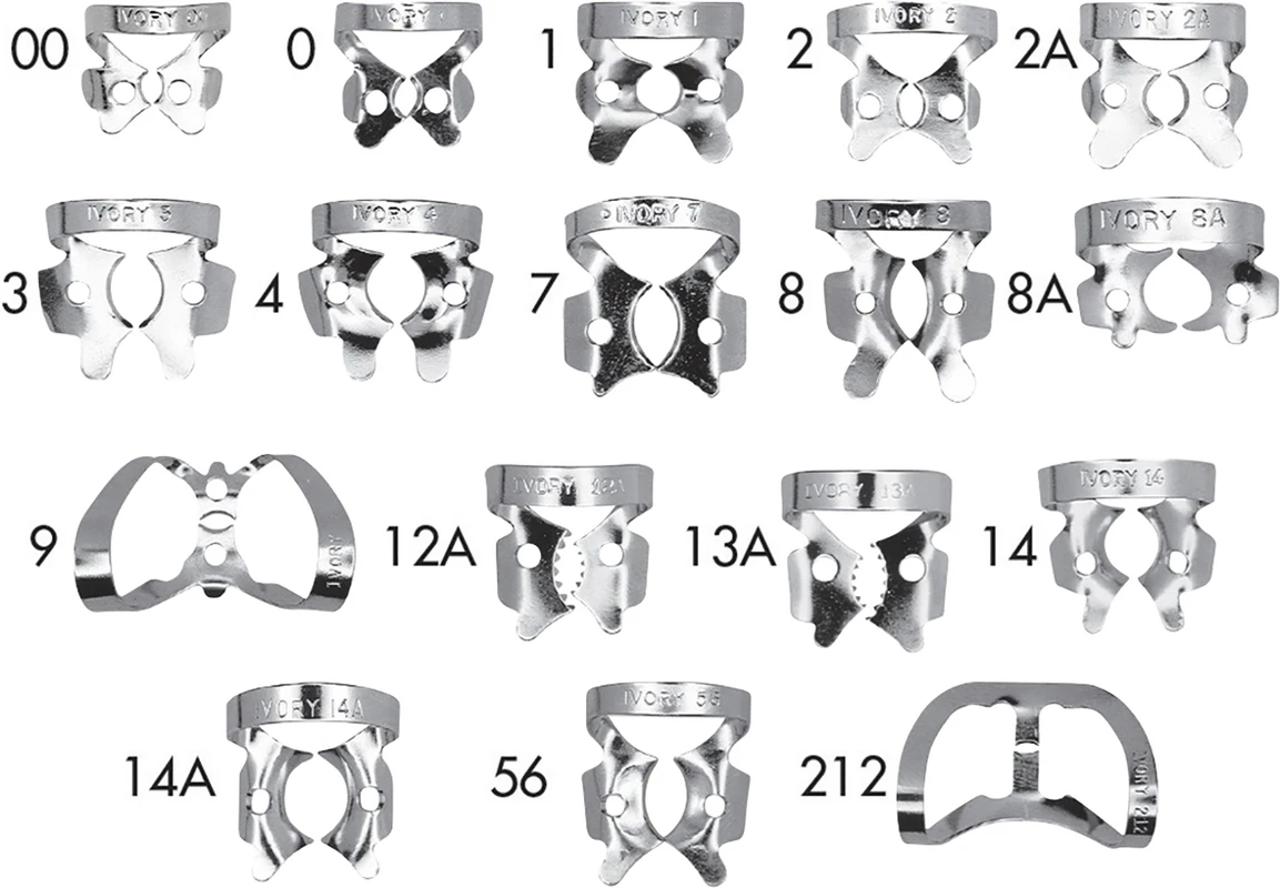 Ivory® Rubber Dam Clamps Stück Form 1, Standard für obere Prämolaren