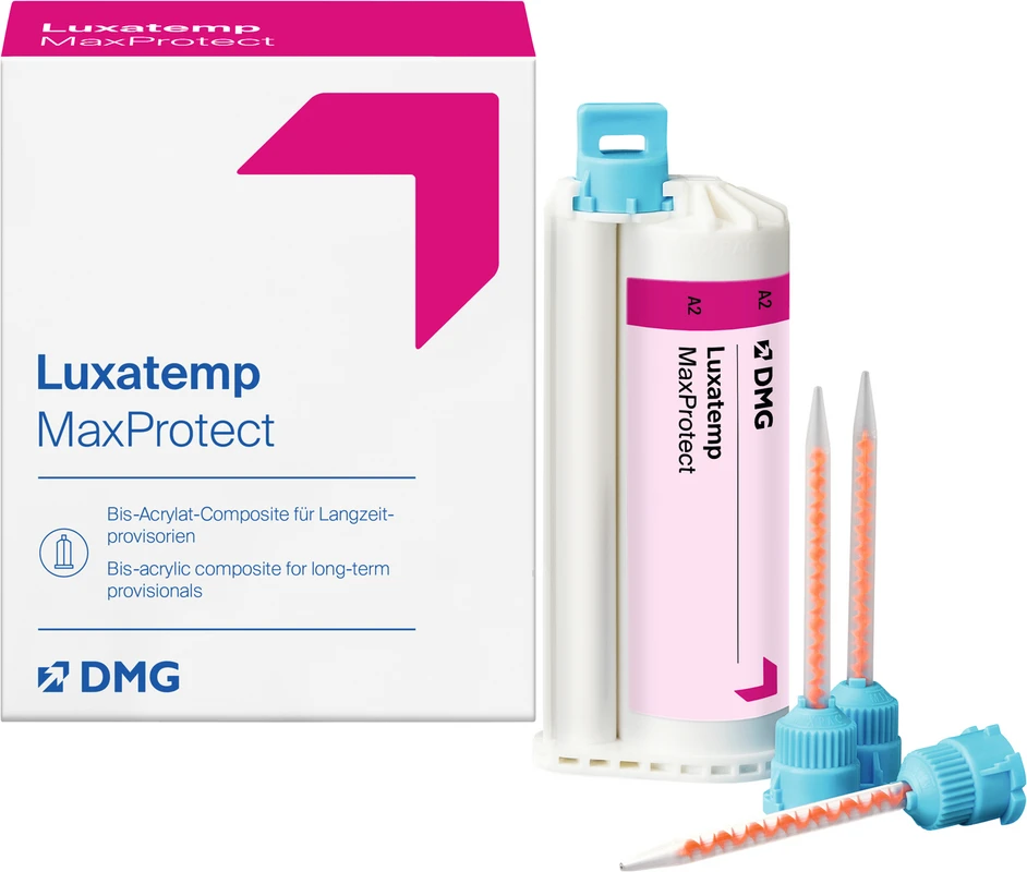 Luxatemp MaxProtect Packung 50 ml Doppelkartusche A2, 15 Automix Tips