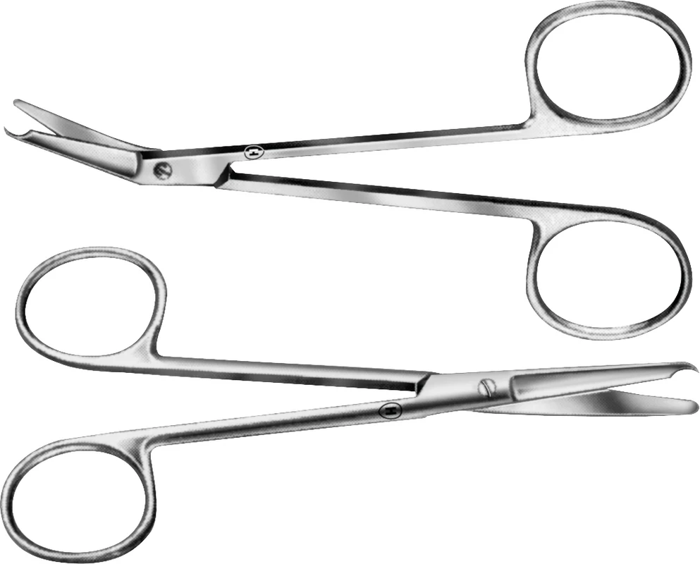 Naht- und Ligaturscheren nach Spencer Stück HSB 287-11, 115 mm, abgewinkelt