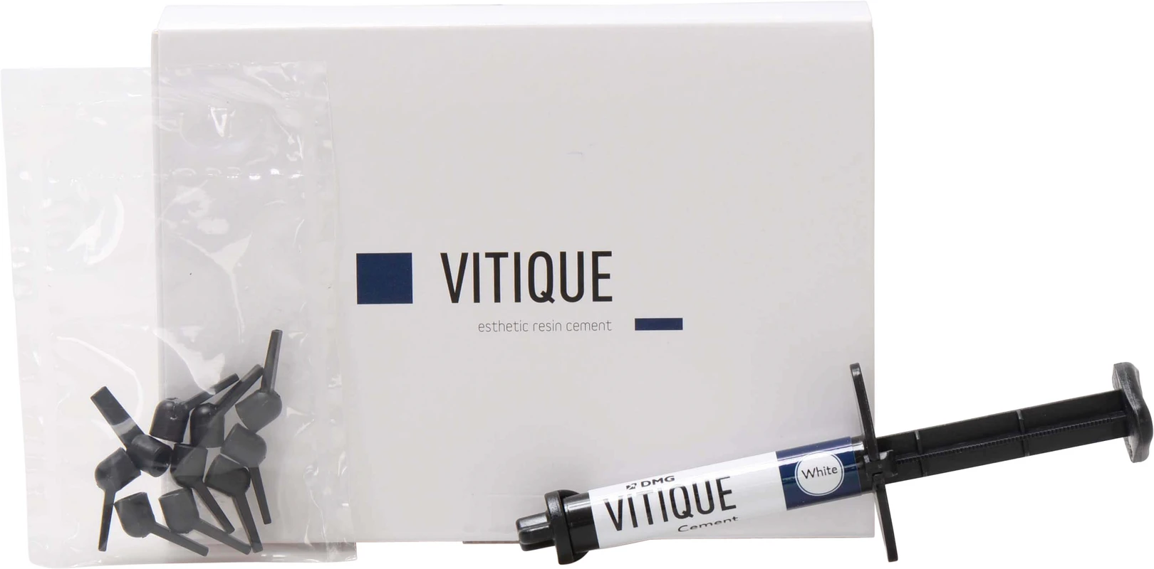 Vitique Packung 6 g Spritze Zement white, 10 Veneer-Tips Vitique Packung 6 g Spritze Zement white, 10 Veneer-Tips
