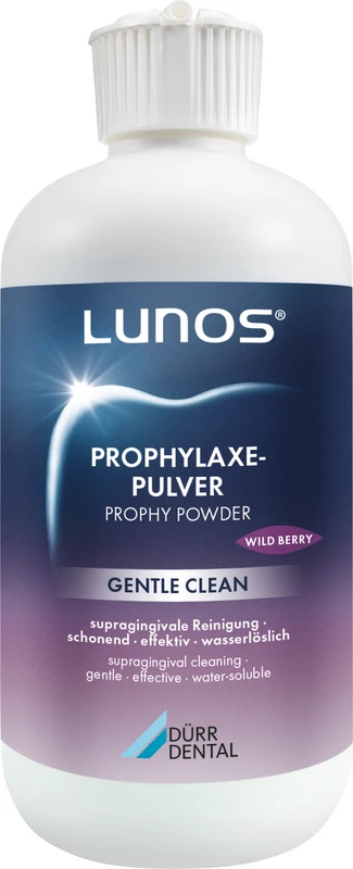 LUNOS® PROPHYLAXEPULVER GENTLE CLEAN Packung 4 x 180 g Wild Berry