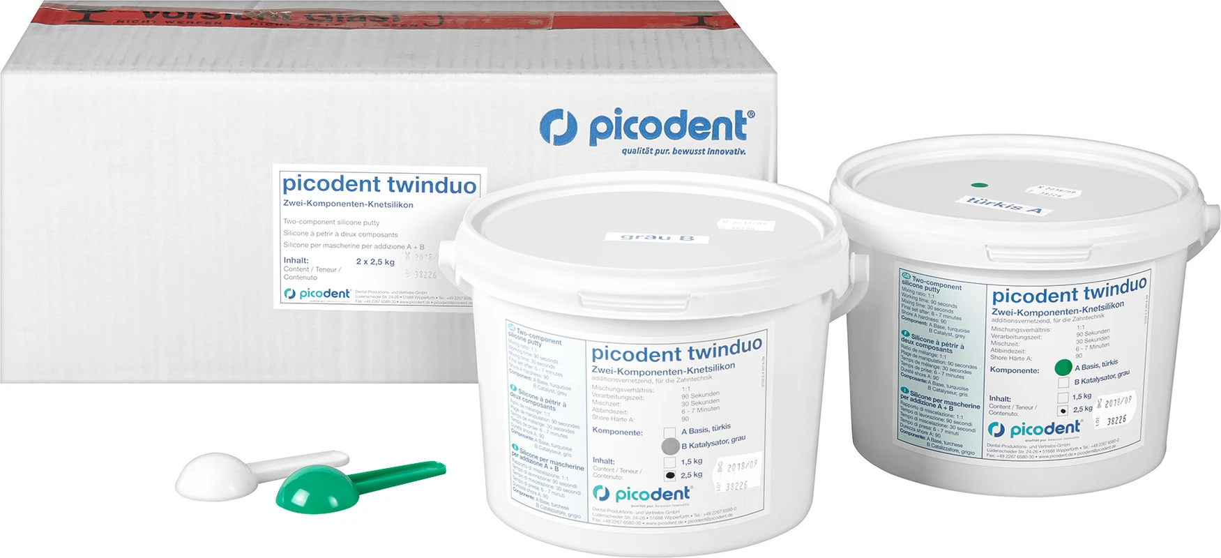 picodent® twinduo Packung 2 x 2,5 kg Eimer