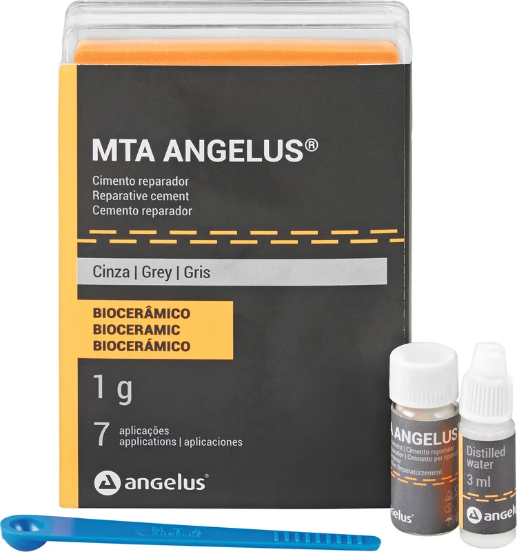 MTA-Angelus Packung 1 g Zement grau, 3 ml destilliertes Wasser, 1 Messlöffel