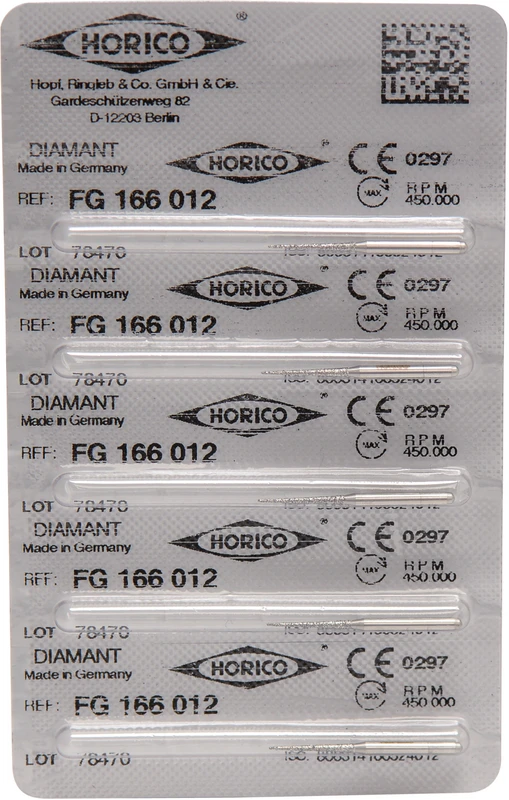 Diamantschleifer 166 Blister 5 Stück FG, Figur 166, 10 mm, ISO 012