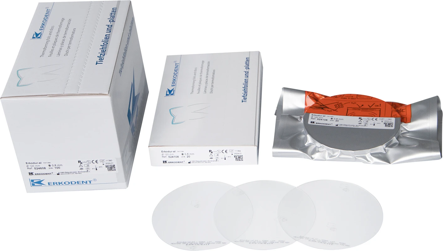 Erkodur-al Packung 20 Stück klar, Ø 125 mm, Stärke 0,8 mm