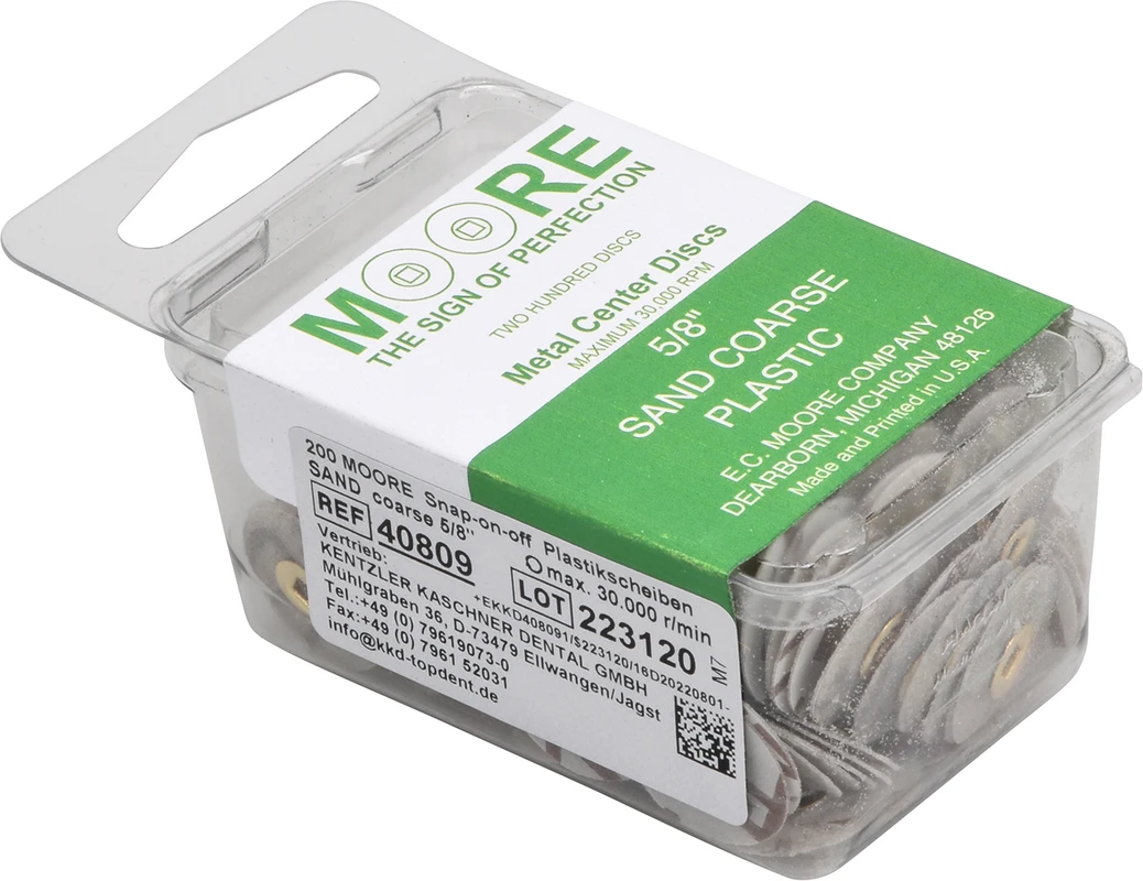 MOORPLASTIC® Snap-on-off Scheiben Packung 200 Stück Garnet, mittel, Ø 22 mm