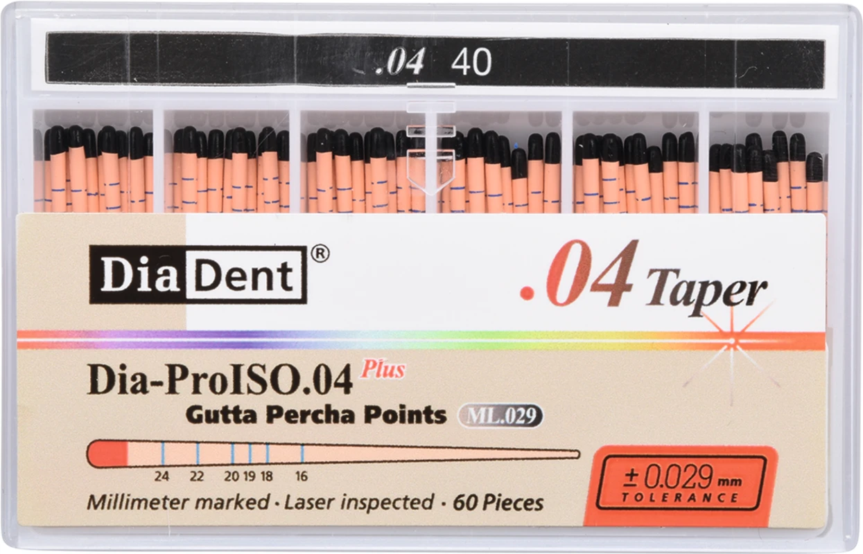 DiaDent® Dia-Pro Guttaperchaspitzen Packung 60 Stück, Taper.04, ISO 040