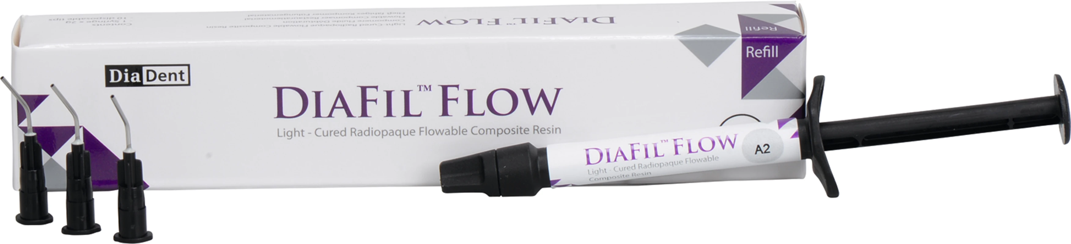 DIAFIL™ FLOW Hybrid Packung 2 g Spritze A2, 10 Einmalnadeltips