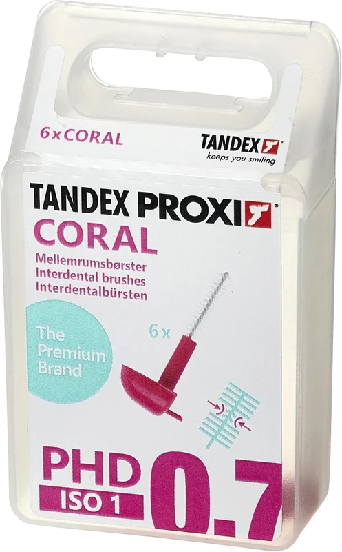 PROXI® Interdentalbürsten PHD Packung 6 Stück coral, Ø 0,4 mm