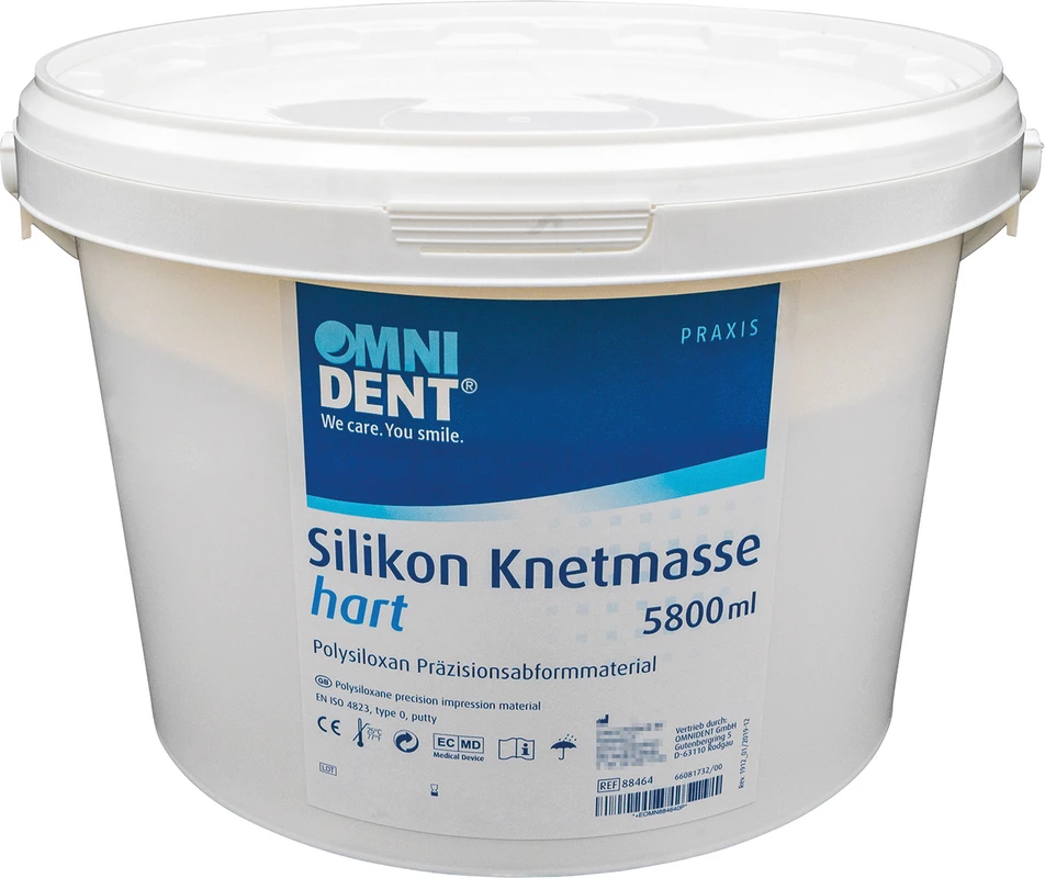 Silikon Knetmasse Eimer 5,8 Liter ohne Härter hart, Shore 70, gelb