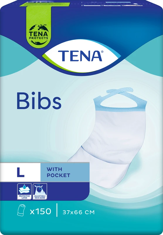 Tena BIB Schutzservietten Packung 150 Stück Large, 37 x 66 cm