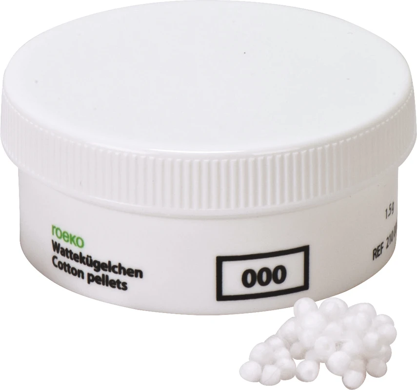 ROEKO Wattekügelchen Dose 1,5 g Ø 3 mm, Größe 000