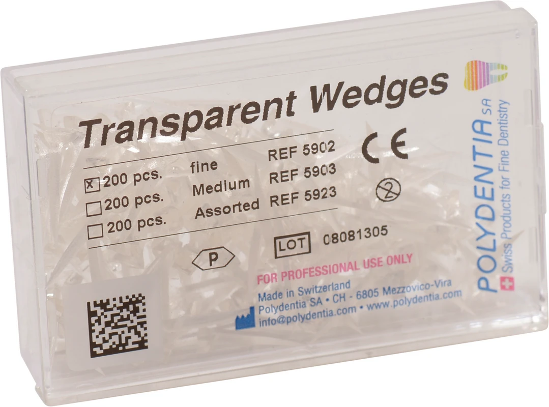 Transparente Keile Packung 200 Stück fein