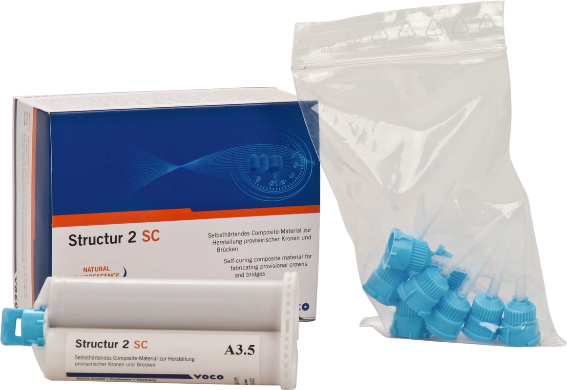 Structur 2 SC Packung 75 g Doppelkartusche A3,5, Mischkanülen Typ 6 Chirurgie Knochenfräser C162SAC Edenta