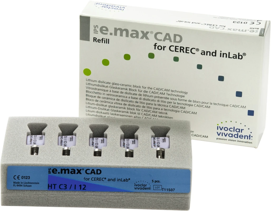 IPS e.max CAD for CEREC/inLab Packung 5 Stück Gr. I12, C3 HT