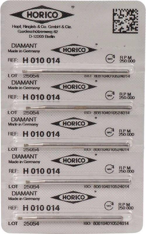 Diamantschleifer H 010 Packung 5 Stück HP, Figur 010, 1,6 mm, ISO 014