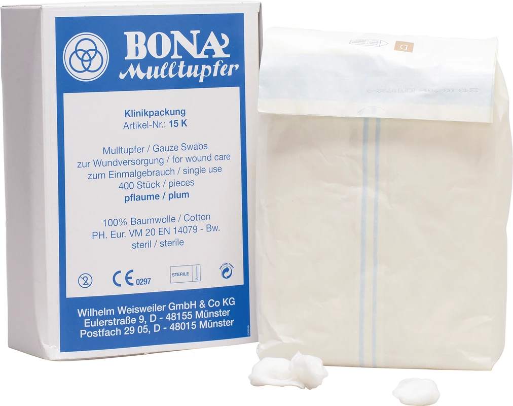 BONA Mulltupfer Klinikpackung 400 Stück Pflaume