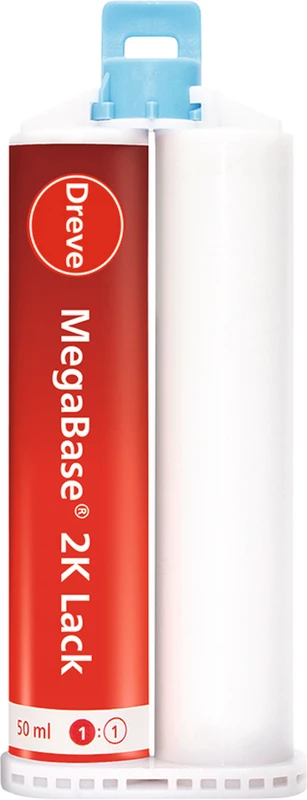 MegaBase® 2K Lack Packung 2 x 50 ml Doppelkartuschen 2K Lack farblos-transparent, Zubehör