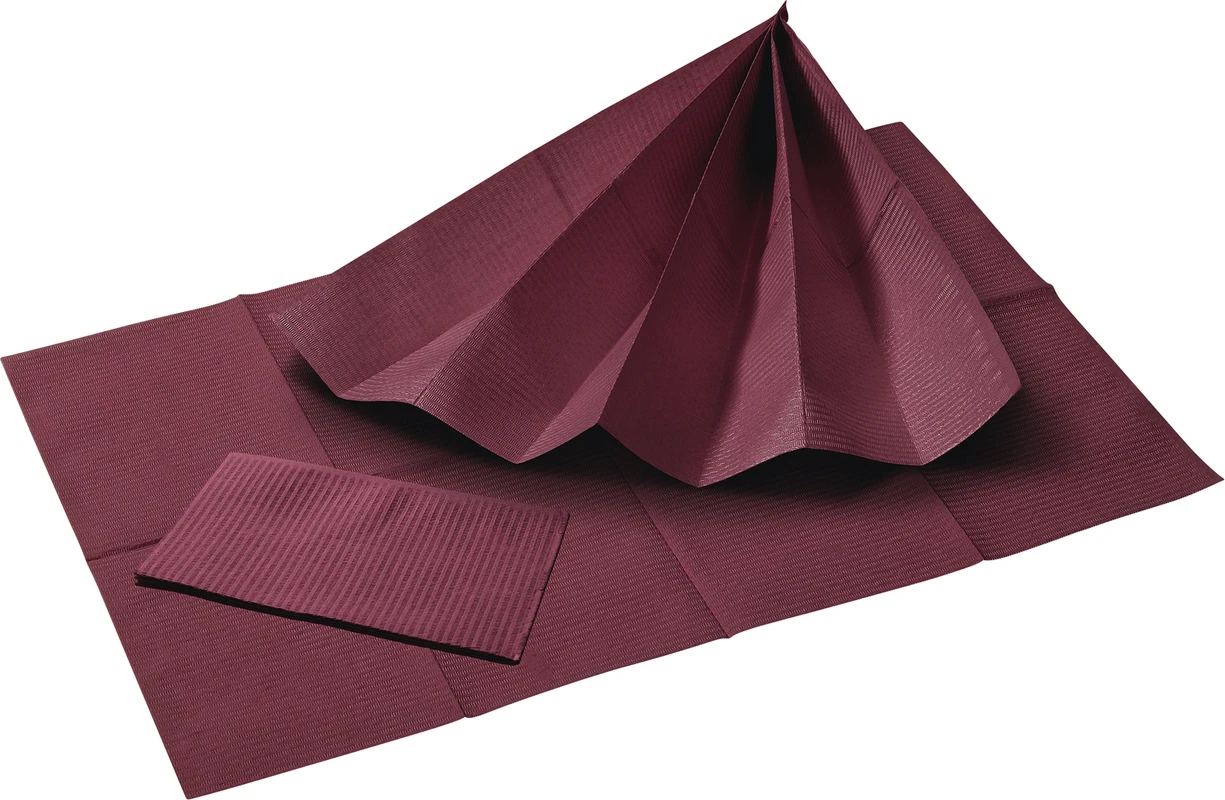 TOP SAFE Patientenservietten Karton 10 x 50 Stück weinrot, 33 x 45 cm, 2-lagig