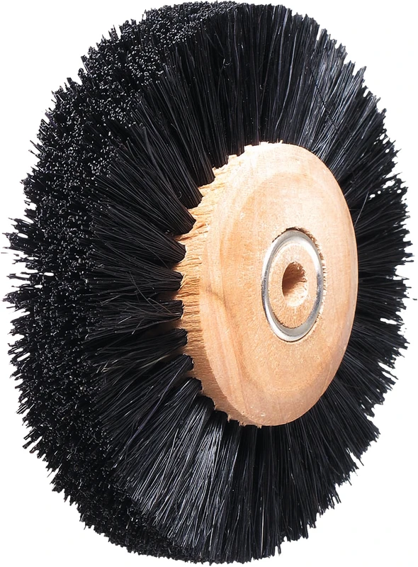 Polierbürsten Stück Holzkern, Qualität "Standard" 4-reihig, 40/Ø 80 mm breit