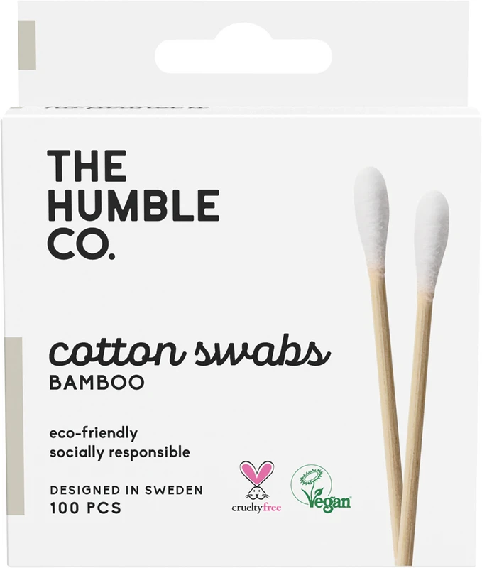 Humble Wattestäbchen Bambus Packung 100 Stück weiß