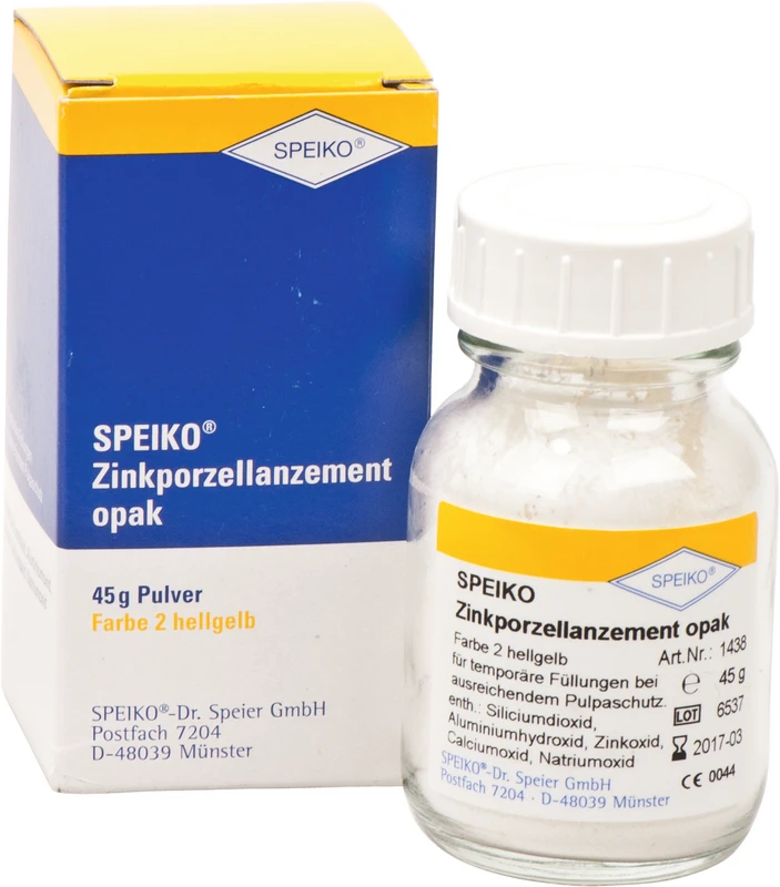 SPEIKO Zinkporzellanzement opak Flasche 40 g Pulver hellgelb Omni Z-CAD HTL Ronden OMNIDENT