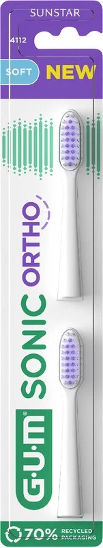 GUM® SONIC ORTHO Ersatzbürstenköpfe Packung 2 Stück