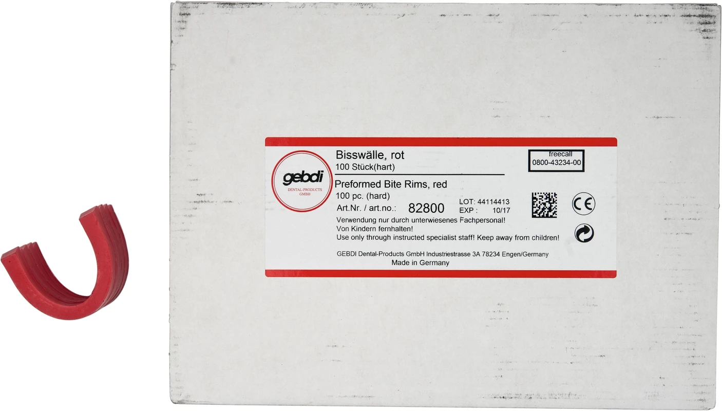 Bisswälle vorgeformt Packung 100 Stück rot, hart