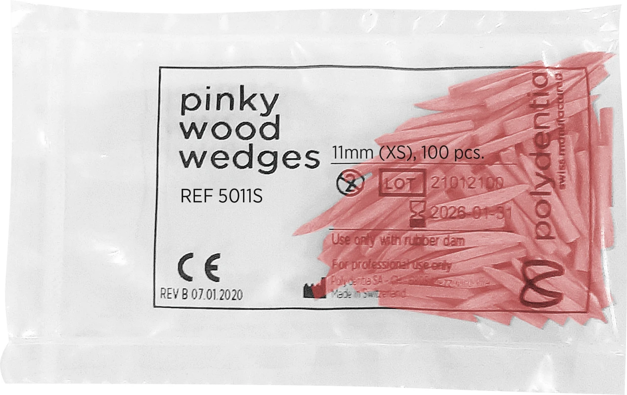 Interdentalkeile Ahornholz Beutel 100 Stück pinky, 11 mm