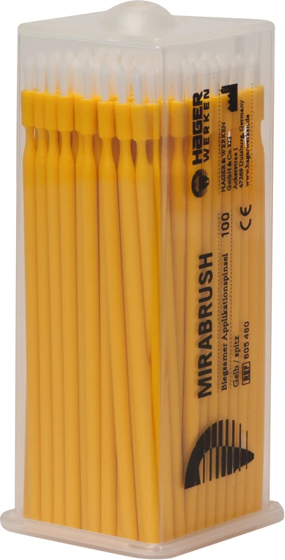 MIRABRUSH® Packung 100 Stück gelb, 11 cm, spitz
