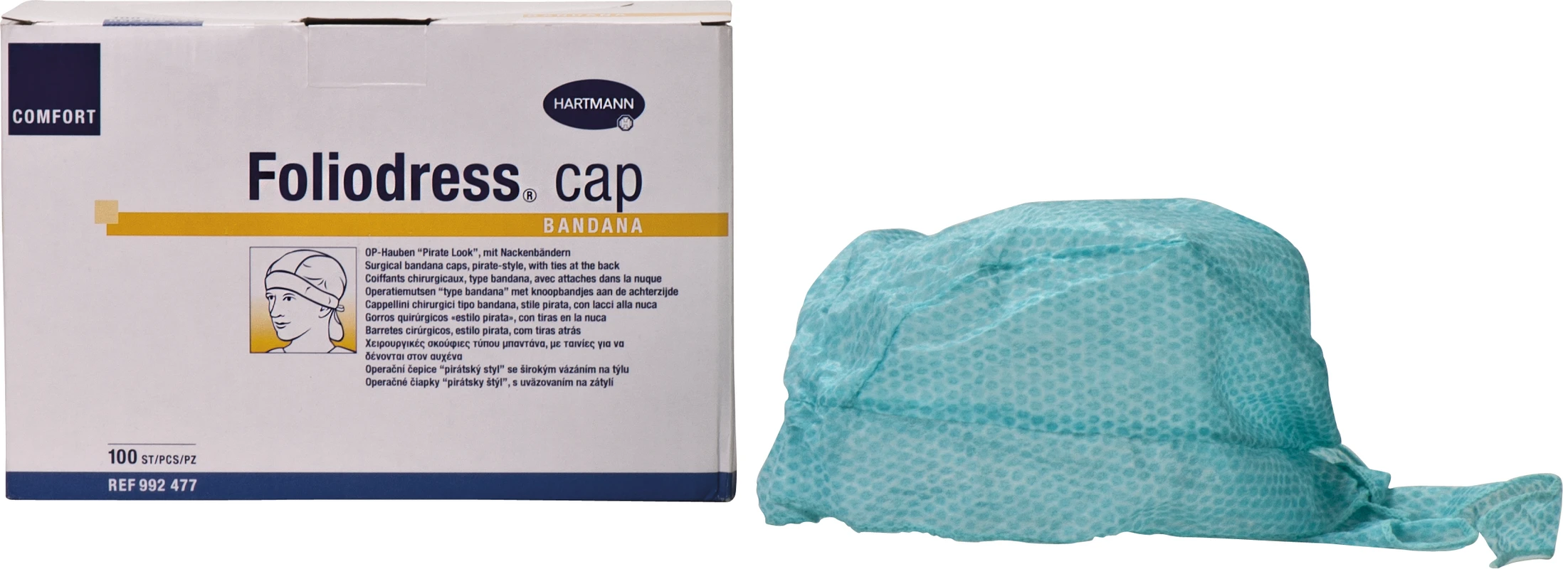 Foliodress® cap COMFORT Packung 100 Stück aqua Bandana