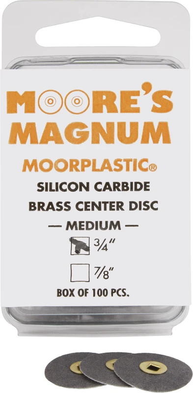 MAGNUM MOORPLASTIC Scheiben Packung 100 Stück Siliciumcarbid Belag, mittel, Ø 19 mm