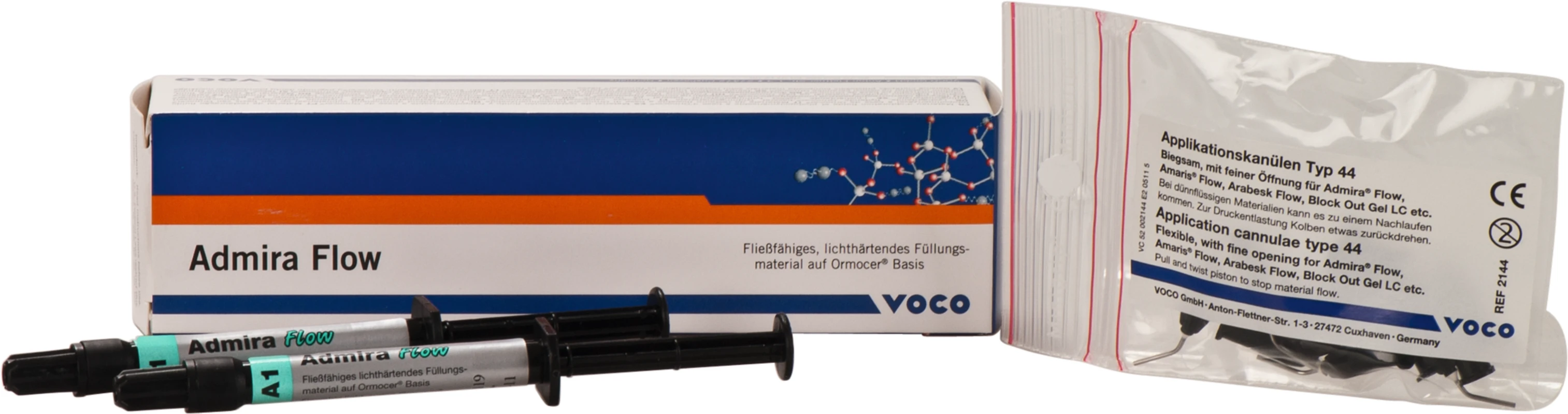 Admira® Flow Packung 2 x 1,8 g Spritze A1, Applikationskanülen Typ 44 Admira® Flow VOCO