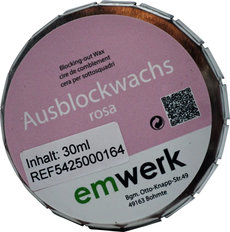 Ausblockwachs Dose 30 ml rosa