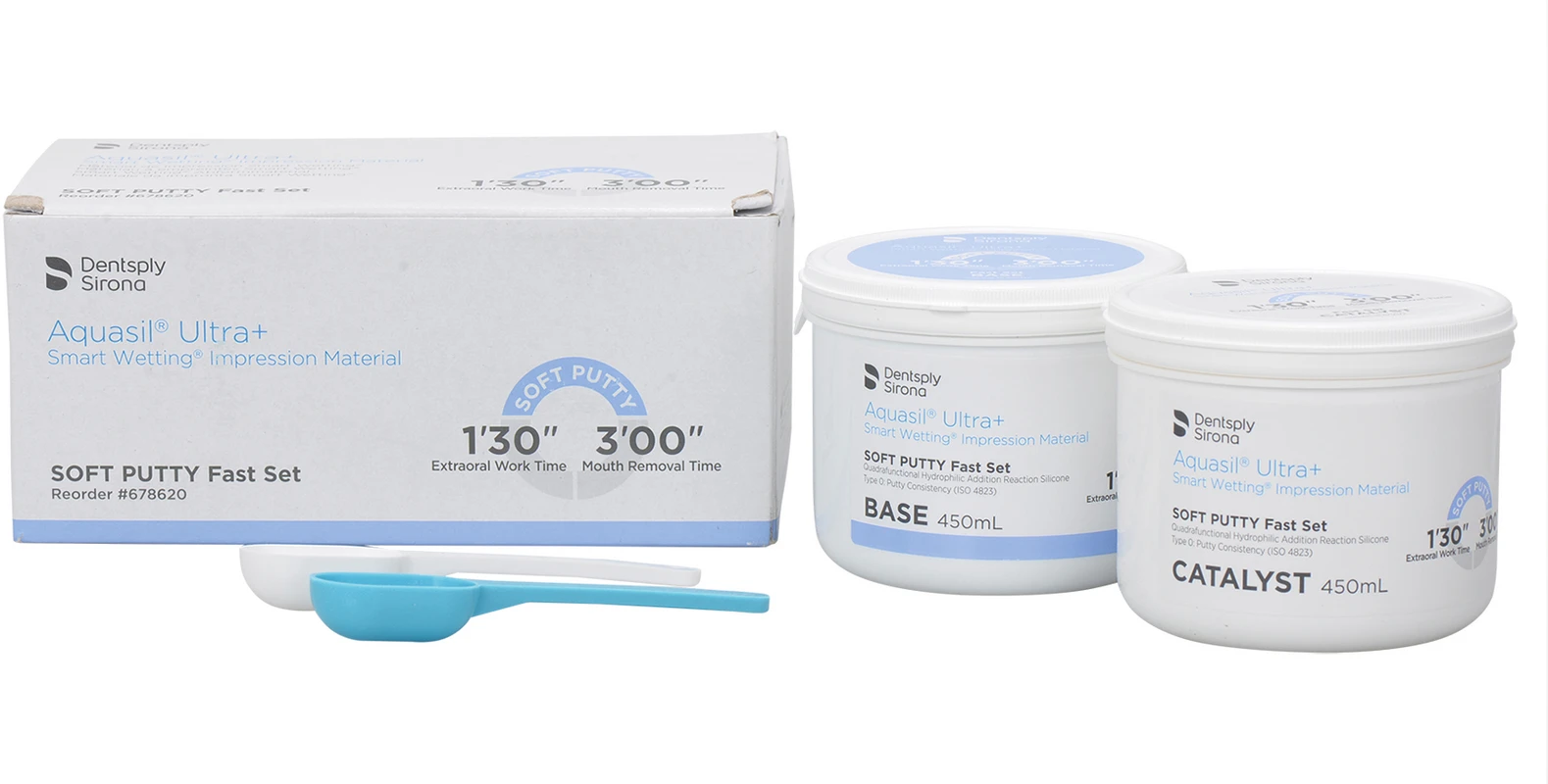 Aquasil® Ultra+ Packung 450 ml Katalysator, 450 ml Base, Soft Putty Fast Set, Zubehör Aquasil® Ultra+ Dentsply Sirona